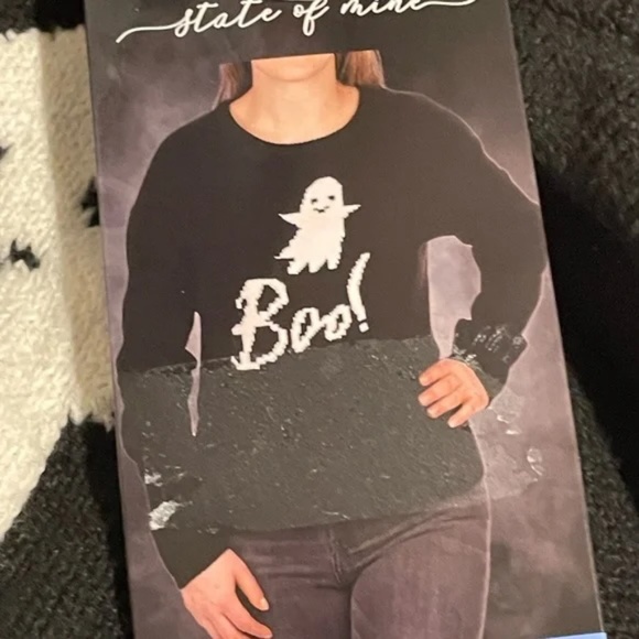 State of Mine Halloween Soft Sweater Size L NWT Black - Picture 3 of 6